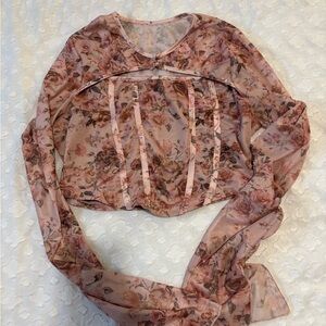 Floral Sheer Pink Women's Top